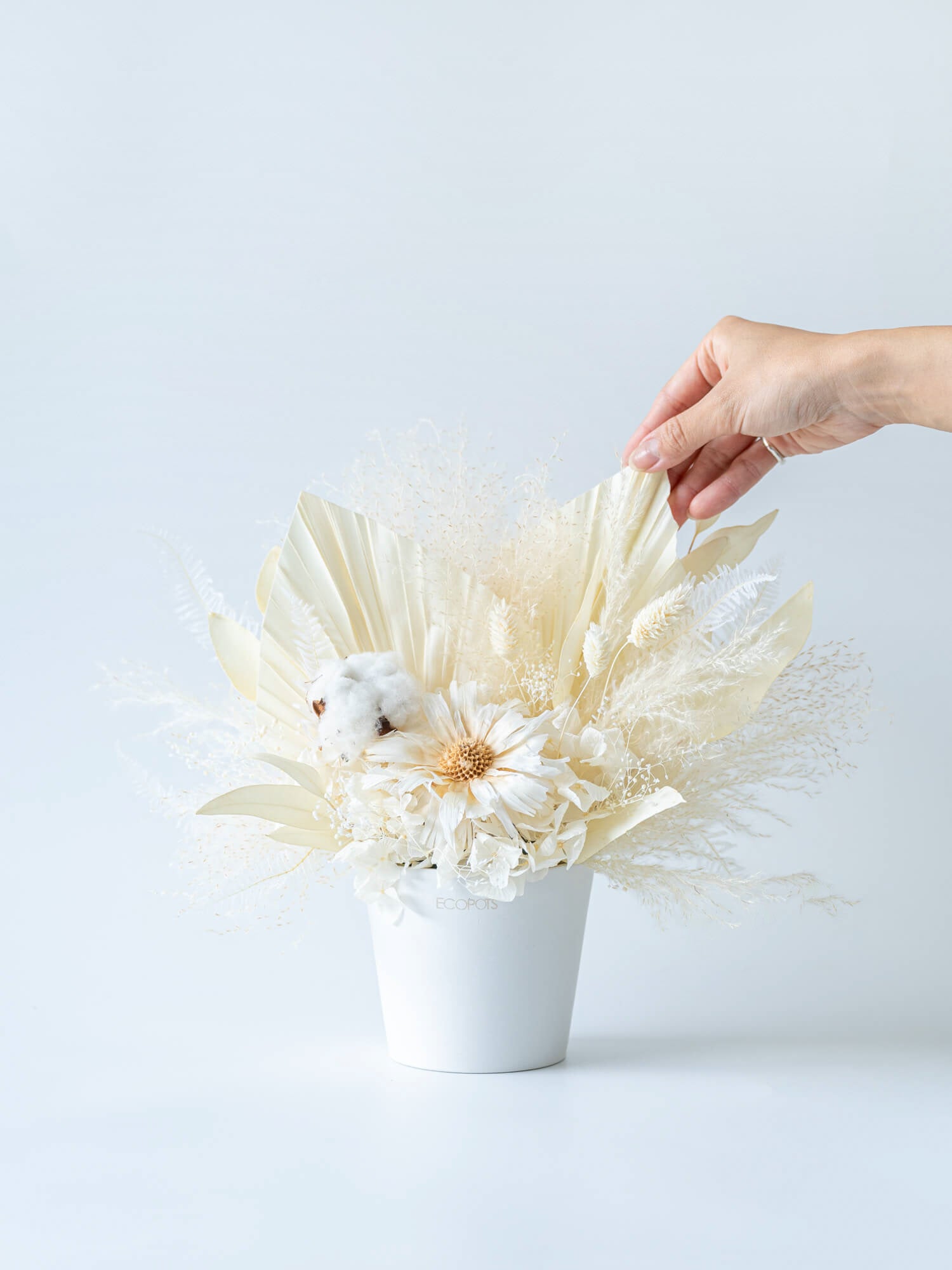 ドライフラワー器アレンジ - ホワイト -
