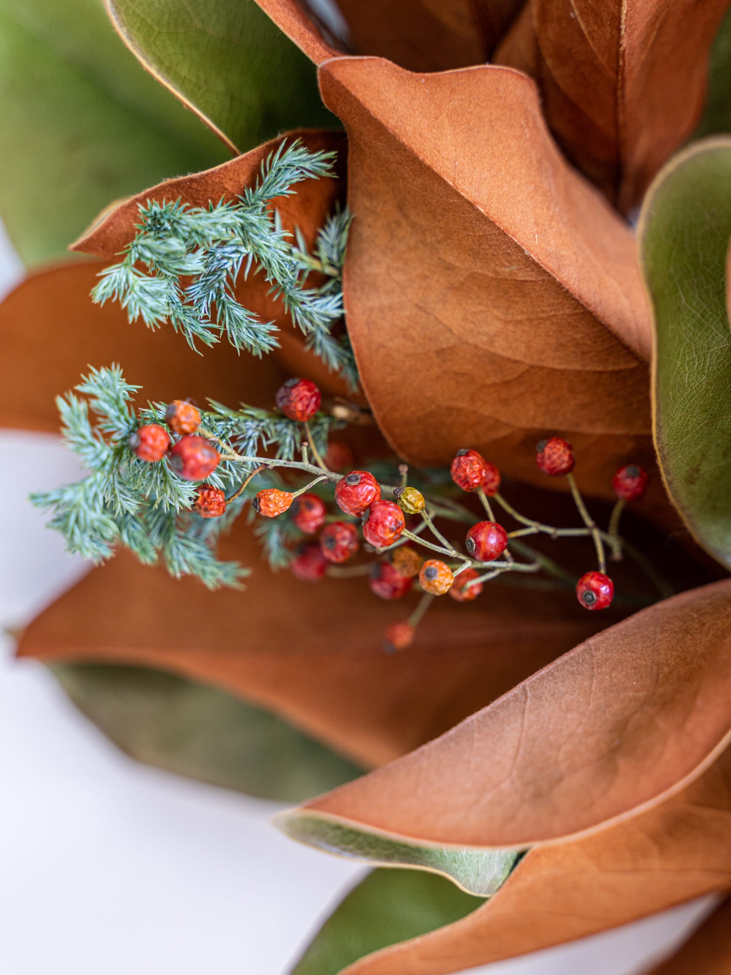 【クリスマス'24】マグノリアリーフのほっこりリース