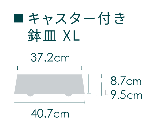 ECOPOTS キャスター付き鉢皿 XL Oslo