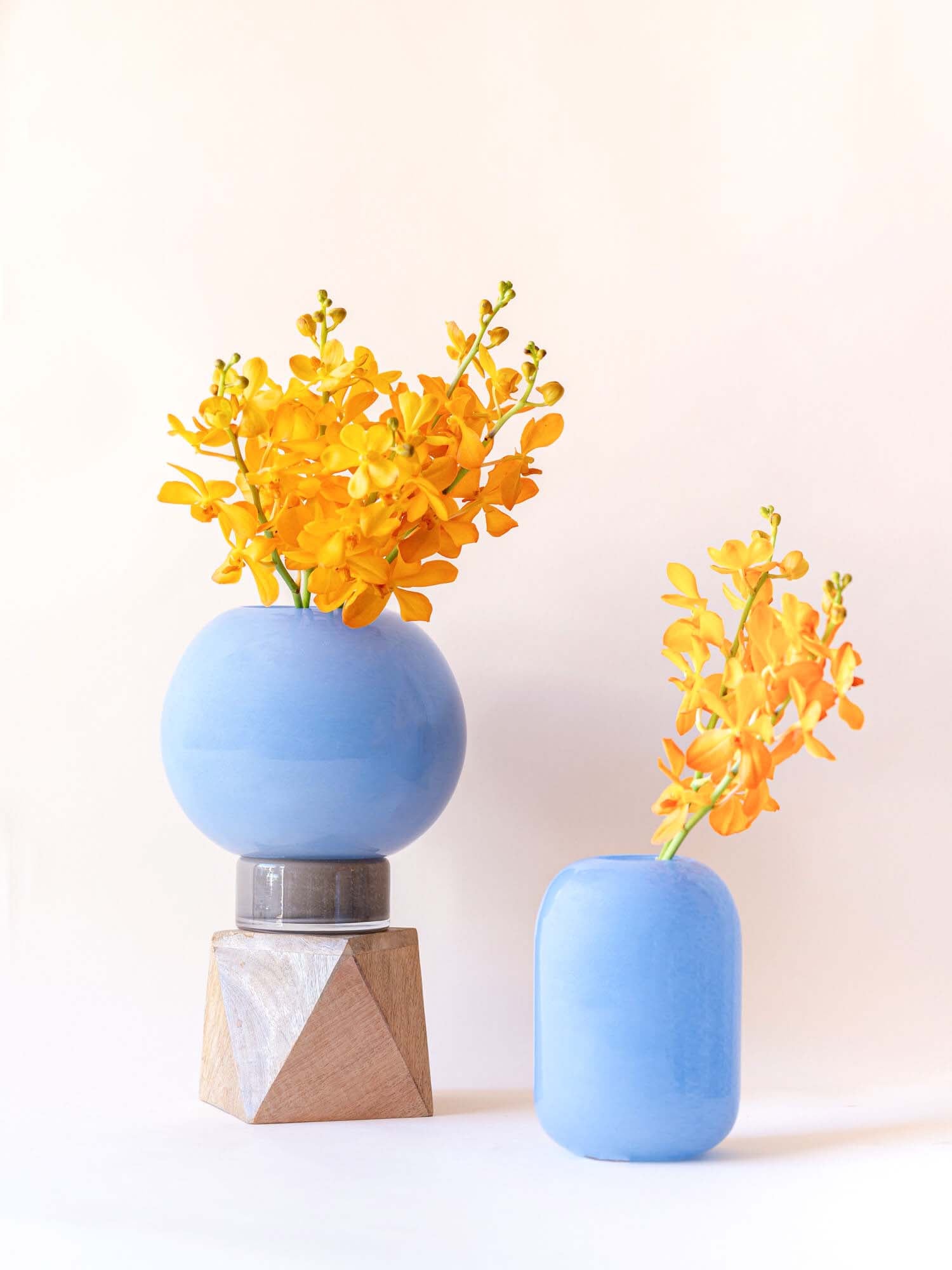 BROSTE COPENHAGEN Mouthblown Glass Vase Light Blue - Kai -