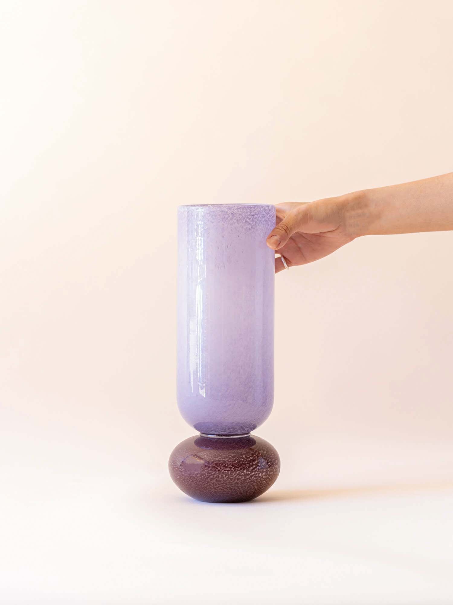 BROSTE COPENHAGEN Mouthblown Glass Vase Purple - Dorit -