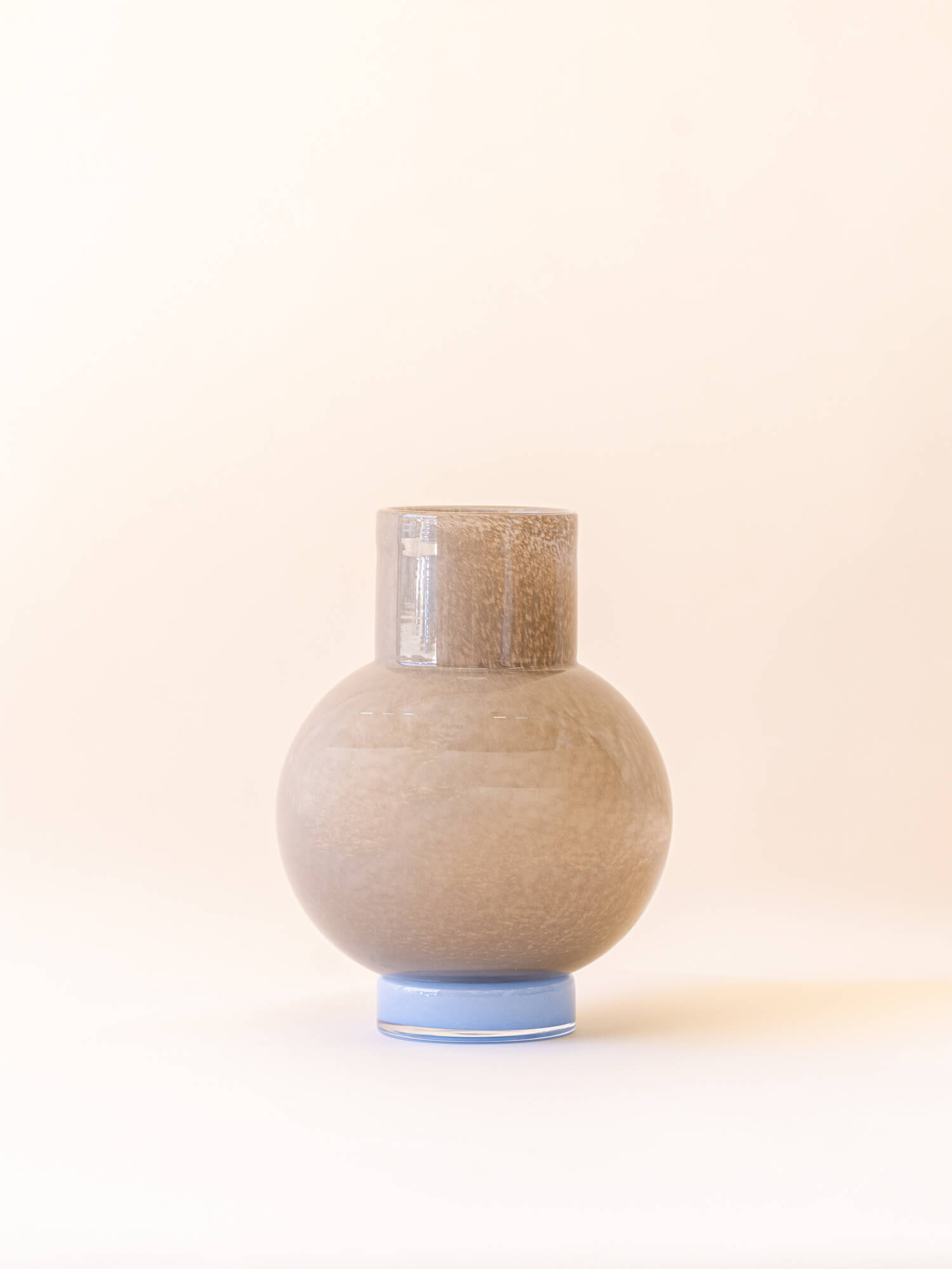 BROSTE COPENHAGEN Mouthblown Glass Vase Taupe - Mari -